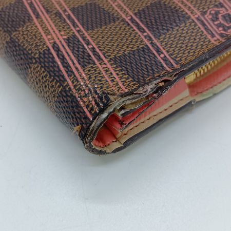  LOUIS VUITTON ルイヴィトン ダミエ ポルトフォイユ・アンソリット 長財布 Ｎ63025 ブラウン イニシャル有