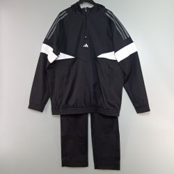 ◎◎ adidas アディダス ゴルフウェア 上下セット ハーフジップ フーディー サイズL ブラック Bランク