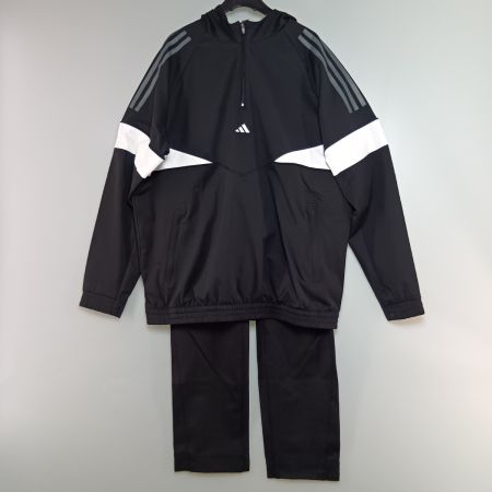  adidas アディダス ゴルフウェア 上下セット ハーフジップ フーディー サイズL ブラック