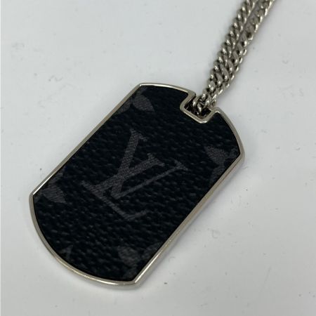 LOUIS VUITTON ルイヴィトン コリエ・プラーク モノグラム・エクリプス チェーン ネックレス M63640 長さ調節用金具破損
