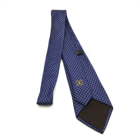  LOUIS VUITTON ルイヴィトン ネクタイ クラヴァット・マイクロダミエ 8CM ネイビー