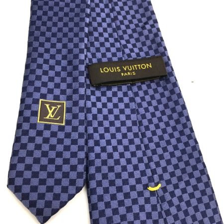  LOUIS VUITTON ルイヴィトン ネクタイ クラヴァット・マイクロダミエ 8CM ネイビー