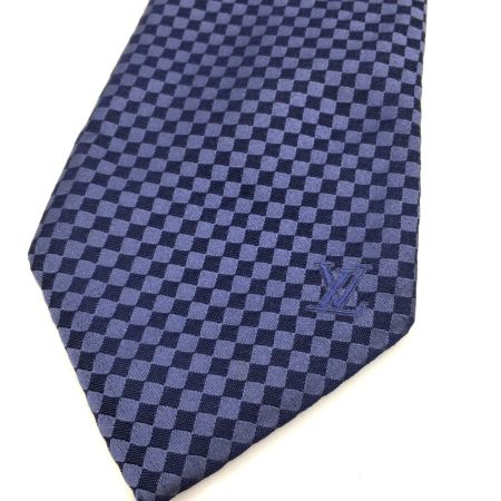  LOUIS VUITTON ルイヴィトン ネクタイ クラヴァット・マイクロダミエ 8CM ネイビー