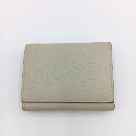  GUCCI グッチ エンボスロゴ ミニウォレット 3つ折り財布 731694 アイボリー