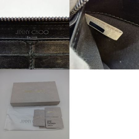 JIMMY CHOO ジミーチュウ ラウンドファスナー 長財布 スタースタッズ 箱付 J000049527001 ブラック