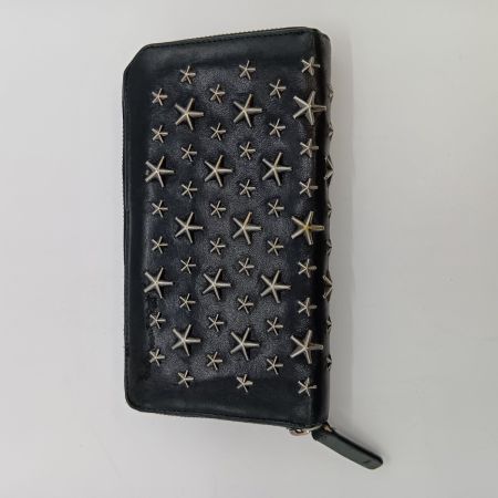  JIMMY CHOO ジミーチュウ ラウンドファスナー 長財布 スタースタッズ 箱付 J000049527001 ブラック