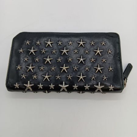  JIMMY CHOO ジミーチュウ ラウンドファスナー 長財布 スタースタッズ 箱付 J000049527001 ブラック