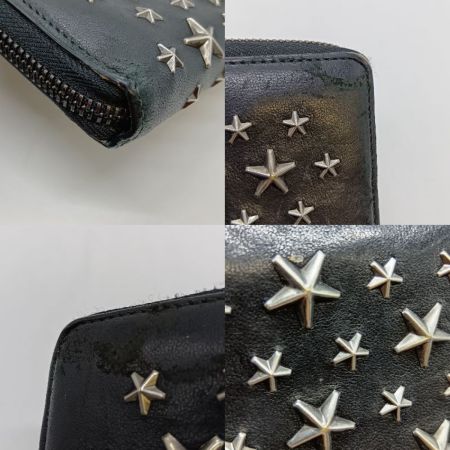  JIMMY CHOO ジミーチュウ ラウンドファスナー 長財布 スタースタッズ 箱付 J000049527001 ブラック