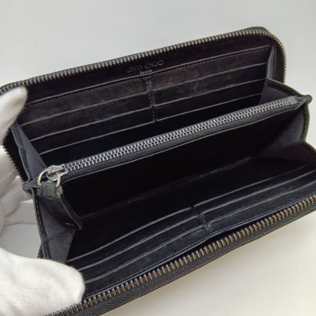  JIMMY CHOO ジミーチュウ ラウンドファスナー 長財布 スタースタッズ 箱付 J000049527001 ブラック