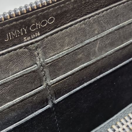  JIMMY CHOO ジミーチュウ ラウンドファスナー 長財布 スタースタッズ 箱付 J000049527001 ブラック