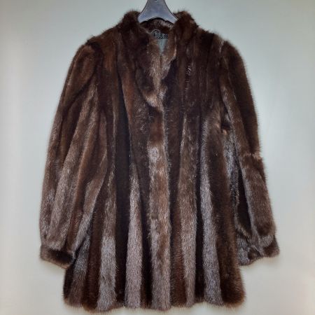  SAGAMINK 毛皮 ミンクコート レディース 13号 ダークブラウン