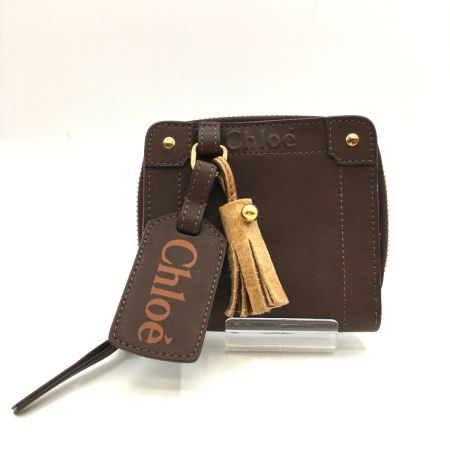 Chloe クロエ エデン レザー フリッジ二つ折り 財布 ウォレット  ブラウン