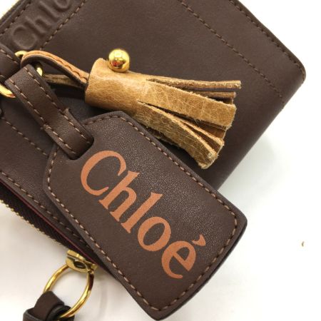  Chloe クロエ エデン レザー フリッジ二つ折り 財布 ウォレット  ブラウン