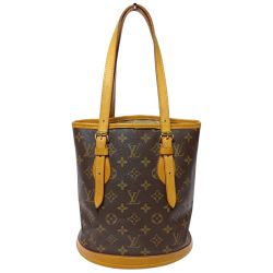 ◎◎ LOUIS VUITTON ルイヴィトン モノグラム プチ・バケット トートバッグ M42238 ブラウン ポーチ欠品 べたつき有 Cランク