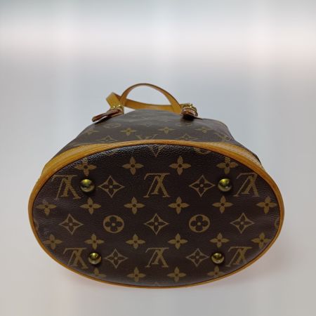  LOUIS VUITTON ルイヴィトン モノグラム プチ・バケット トートバッグ M42238 ブラウン ポーチ欠品 べたつき有