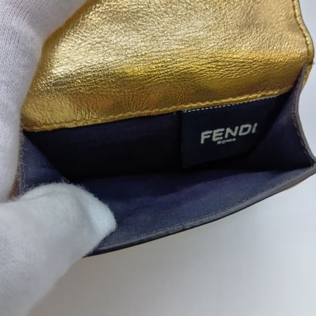  FENDI フェンディ ズッカ コンパクトウォレット 3つ折り財布 8M0395 ゴールド