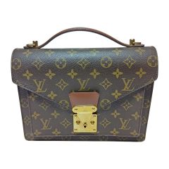  LOUIS VUITTON ルイヴィトン モノグラム モンソー26 ハンドバッグ M51187 ブラウン ストラップ付 内部ベタ付有 Cランク