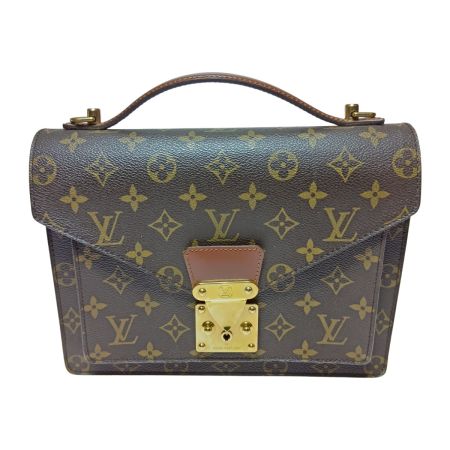  LOUIS VUITTON ルイヴィトン モノグラム モンソー26 ハンドバッグ M51187 ブラウン ストラップ付 内部ベタ付有
