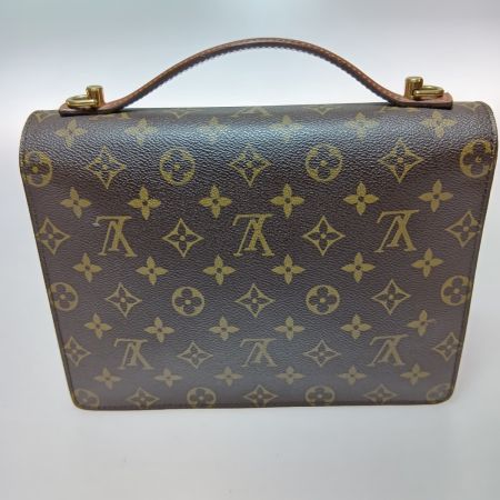  LOUIS VUITTON ルイヴィトン モノグラム モンソー26 ハンドバッグ M51187 ブラウン ストラップ付 内部ベタ付有