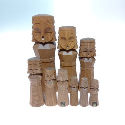 ◎◎  網走刑務所 ニポポ人形 木目込人形 9体セット 木彫り アイヌ Cランク