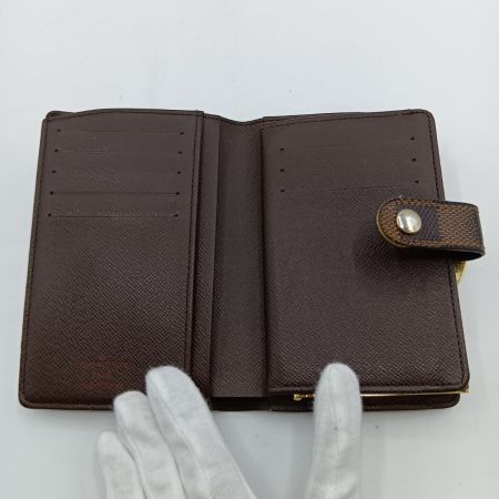  LOUIS VUITTON ルイヴィトン ダミエ ポルト フォイユ ヴィエノワ 2つ折り財布 N61674 ブラウン