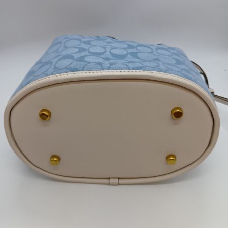  COACH コーチ シグネチャー フィールドバケット 2WAY ショルダーバッグ 巾着 C4693 スカイブルー