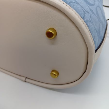  COACH コーチ シグネチャー フィールドバケット 2WAY ショルダーバッグ 巾着 C4693 スカイブルー