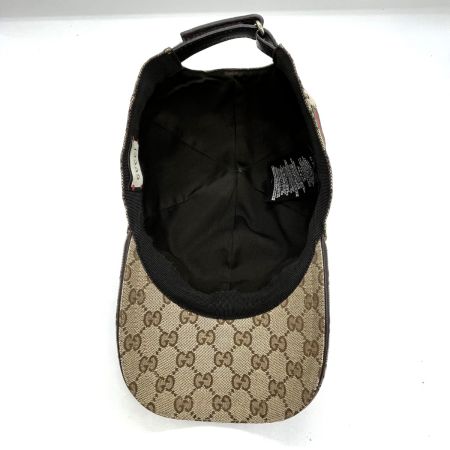 GUCCI グッチ ウェブ ストライプ付き GGキャンバス ベースボールキャップ ブラウン