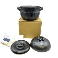   たち吉 土鍋 　黒天目ご飯鍋　箱付き Aランク