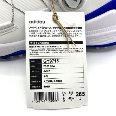  adidas アディダス ゴルフシューズ adidas SIZE 26.5cm ZG23 BOA ホワイト