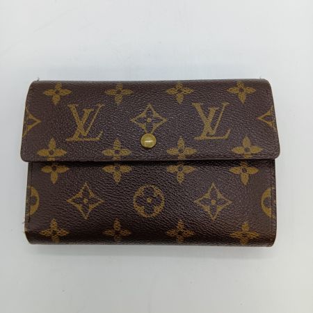  LOUIS VUITTON ルイヴィトン モノグラム ポルトトレゾール・エテュイ パピエ 3つ折り財布 M61202 ブラウン