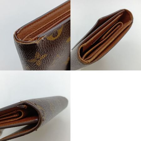  LOUIS VUITTON ルイヴィトン モノグラム ポルトトレゾール・エテュイ パピエ 3つ折り財布 M61202 ブラウン