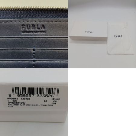  FURLA フルラ 長財布 ラウンドファスナー WP00161 ネイビー 箱・布袋付