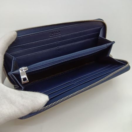  FURLA フルラ 長財布 ラウンドファスナー WP00161 ネイビー 箱・布袋付