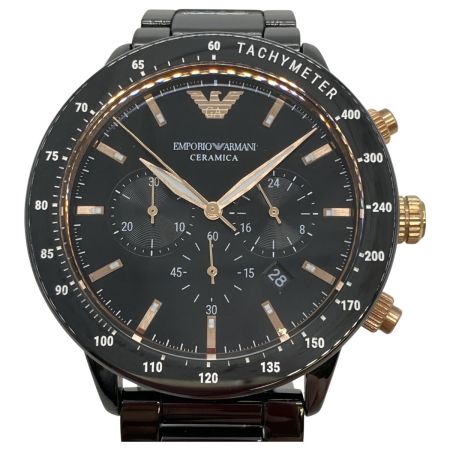  EMPORIO ARMANI エンポリオアルマーニ CERAMICA AR70002 クォーツ メンズ 腕時計 箱・コマ付 AR-70002