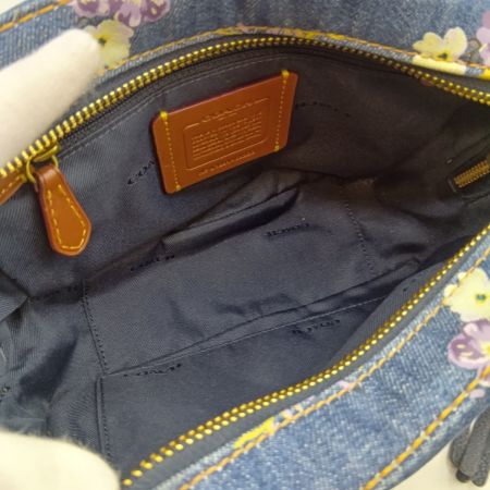  COACH コーチ ショルダーバッグ カメラバッグ デニム フローラル タッセル 68226 ブルー