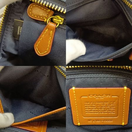  COACH コーチ ショルダーバッグ カメラバッグ デニム フローラル タッセル 68226 ブルー