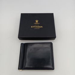 ◎◎ ETTINGER 2つ折り財布 マネークリップ ブラック 箱付 Cランク