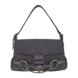 ◎◎ GUCCI グッチ GG ホースビット GGキャンバス ハンドバッグ 114915 001364 ブラック Cランク