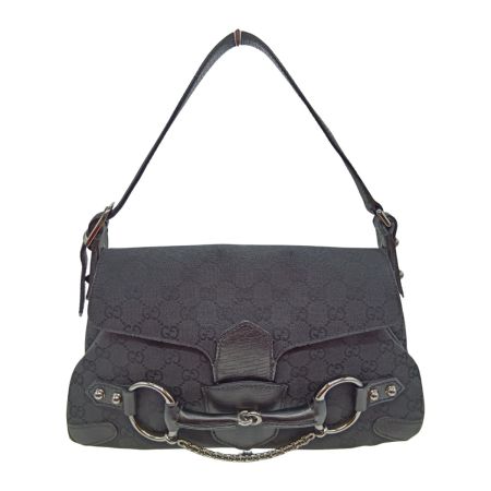  GUCCI グッチ GG ホースビット GGキャンバス ハンドバッグ 114915 001364 ブラック