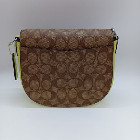  COACH コーチ シグネチャー モーガン サドルバッグ ショルダーバッグ CJ615 ブラウン x イエローグリーン