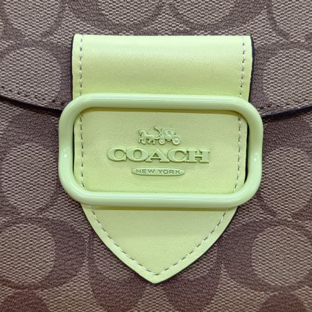  COACH コーチ シグネチャー モーガン サドルバッグ ショルダーバッグ CJ615 ブラウン x イエローグリーン
