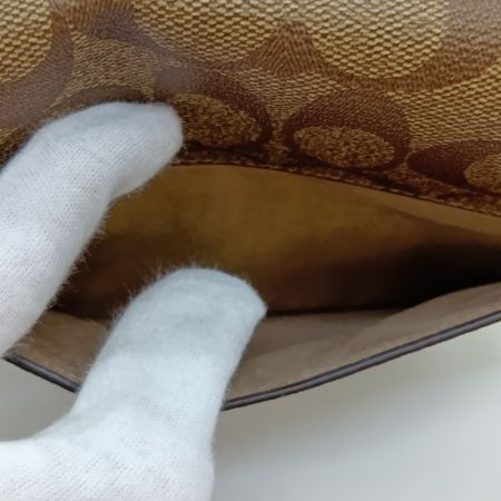  COACH コーチ シグネチャー モーガン サドルバッグ ショルダーバッグ CJ615 ブラウン x イエローグリーン