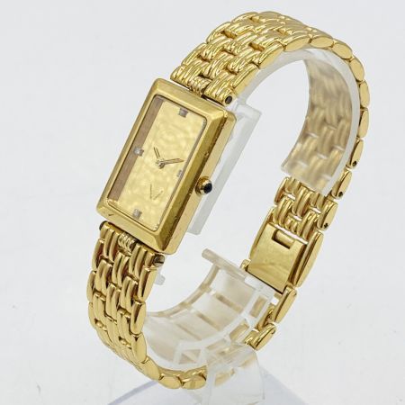  UNIVERSITY ユニバーシティ 9-02026 クォーツ 腕時計 4Pダイヤ FINE GOLD 999.9 キズ多 9-02026