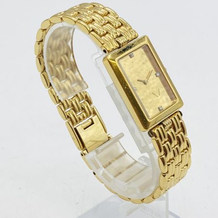  UNIVERSITY ユニバーシティ 9-02026 クォーツ 腕時計 4Pダイヤ FINE GOLD 999.9 キズ多 9-02026