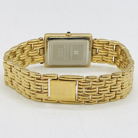  UNIVERSITY ユニバーシティ 9-02026 クォーツ 腕時計 4Pダイヤ FINE GOLD 999.9 キズ多 9-02026