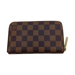 ◎◎ LOUIS VUITTON ルイヴィトン ダミエ ジッピー コンパクト ウォレット ラウンドファスナー財布 N60028 ブラウン Bランク