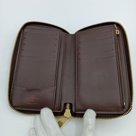  LOUIS VUITTON ルイヴィトン ダミエ ジッピー コンパクト ウォレット ラウンドファスナー財布 N60028 ブラウン