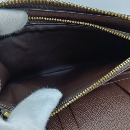  LOUIS VUITTON ルイヴィトン ダミエ ジッピー コンパクト ウォレット ラウンドファスナー財布 N60028 ブラウン