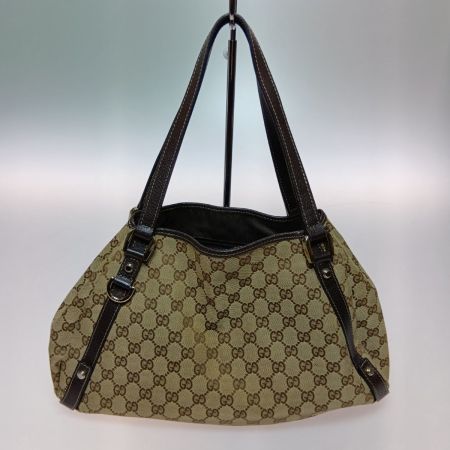  GUCCI グッチ GGキャンパス トートバッグ 130736 ベージュ x ブラウン